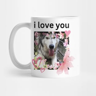 Cute Husky Dog I Love You Mug